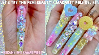 Let’s try the Femi Beauty x Makartt poly gel kit | DIY dreamy 90’s kawaii nails screenshot 3