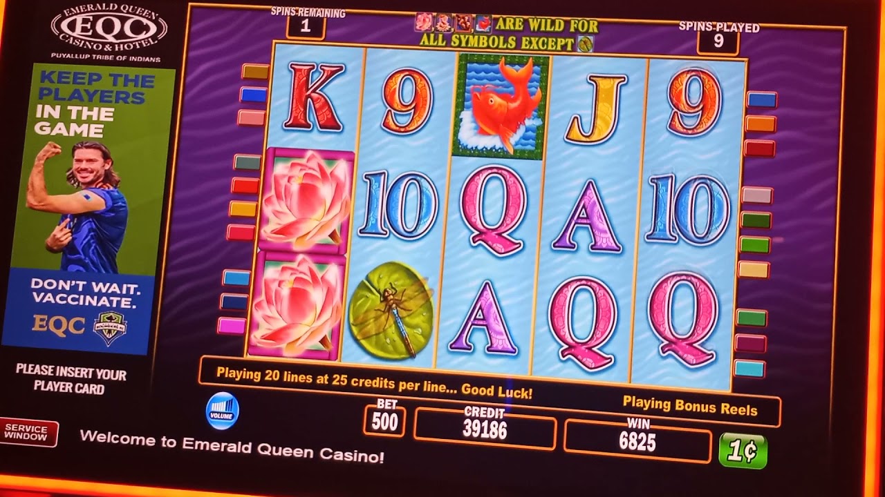 Emerald Queen Casino Lotus Flower Slot Machine 5 dollar bet YouTube