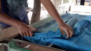 Cara pemasangan laken/karpet biliard ke batu meja biliard 7 feet