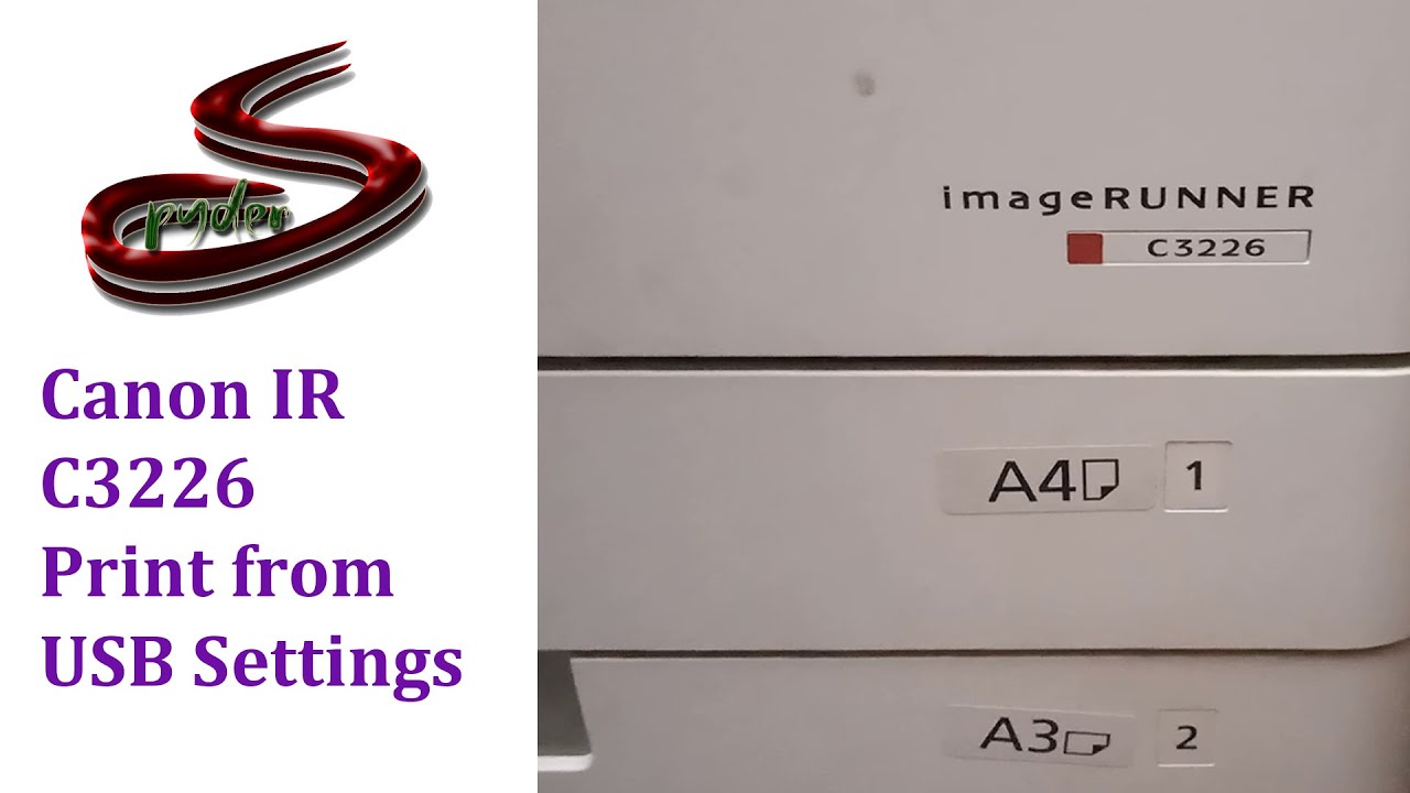 Canon Image Runner C3226 Print from USB Settings YouTube