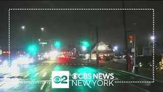 CBS New York's Ali Bauman checks out road conditions in Queens