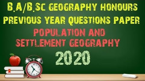 B.A/B.Sc geography honours settlement geography previous years #question paper #Cu #1_2_learn