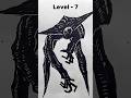Drawing Boisvert in different level 1-7 #doctornowhere #horror #creepy #drawing #scary #analoghorror