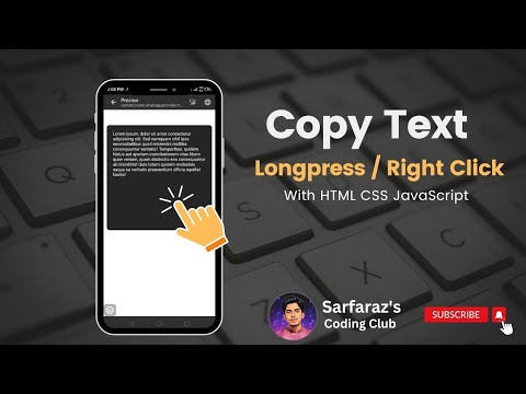 How to copy text on Long press & on Right Click with JavaScript - Sarfaraz Coding Club
