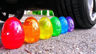 Crushing Crunchy & Soft Things by Car! Experiment Car vs Coca Cola Candy Mirinda Balloons toys