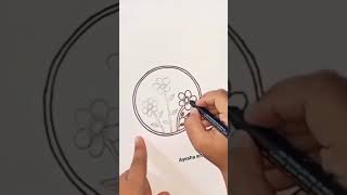 Famous How to Draw Flowers 💐 in circle with sketch colour | Easy flower drawing Net Worth