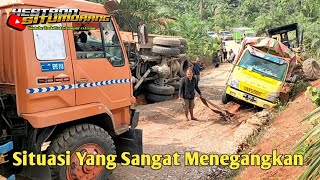 Situasi Yang Sangat Di Takutkan Truk Terguncang Hebat Hingga Terbalik