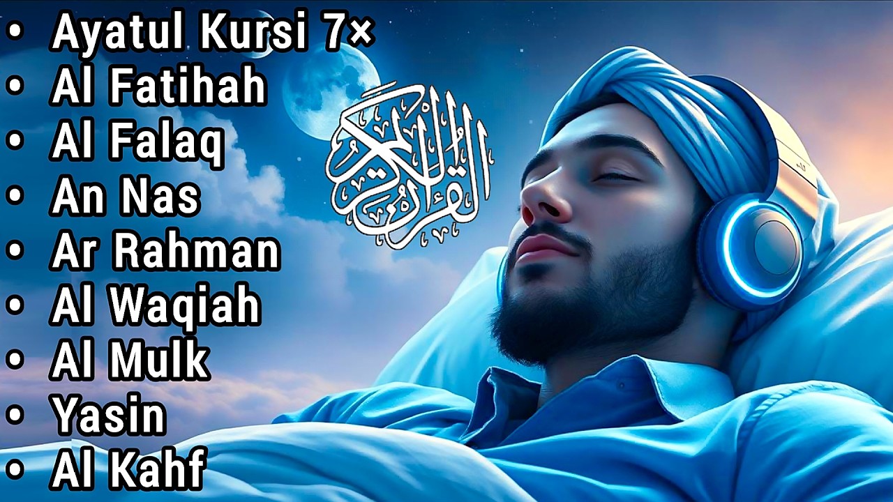 Ayat Al-Kursi 7x, Al-Ikhlas, Al-Falaq, An-Nas – Soothing Quran Recitation for Protection & Peace