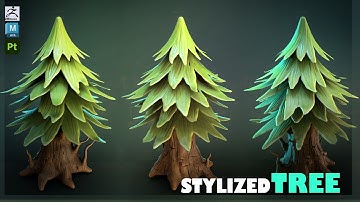 Stylized Forest Tree with Zbrush , Maya 2025, and Substance Painter