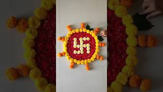 Diwali flower Rangoli designs || Flower Rangoli designs for Diwali | Diwali Decoration ideas at home