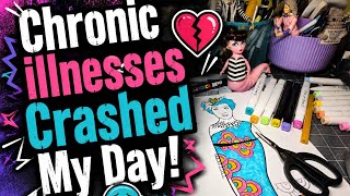 Chronic  Illness Crashed My Day * Crafting * Alcohol Marker Coloring * Mermaids * CHAT
