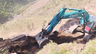 kobelco machine road cutting construction || danger point||RASKY JOB