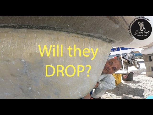 Will they drop?!? KEEL trouble! Fibreglassing a hurricane damaged boat(S2E63 Barefoot Sail and Dive)