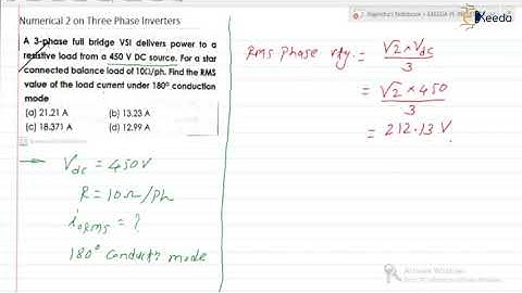 Solving Three-Phase Inverter Numericals | Power Electronics GATE Numerical 2