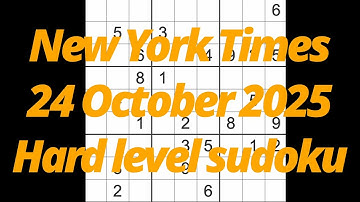 Sudoku solution – New York Times 24 October 2025 Hard level