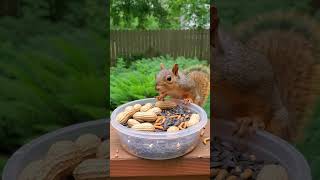 Backyard Buffet: Blue Jay, Grackle, Squirrel &amp; Sparrows #wildlife #birds #squirrel