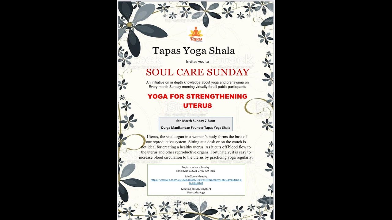 SOUL CARE SUNDAY -YOGA FOR STRENGTHENING UTERUS 