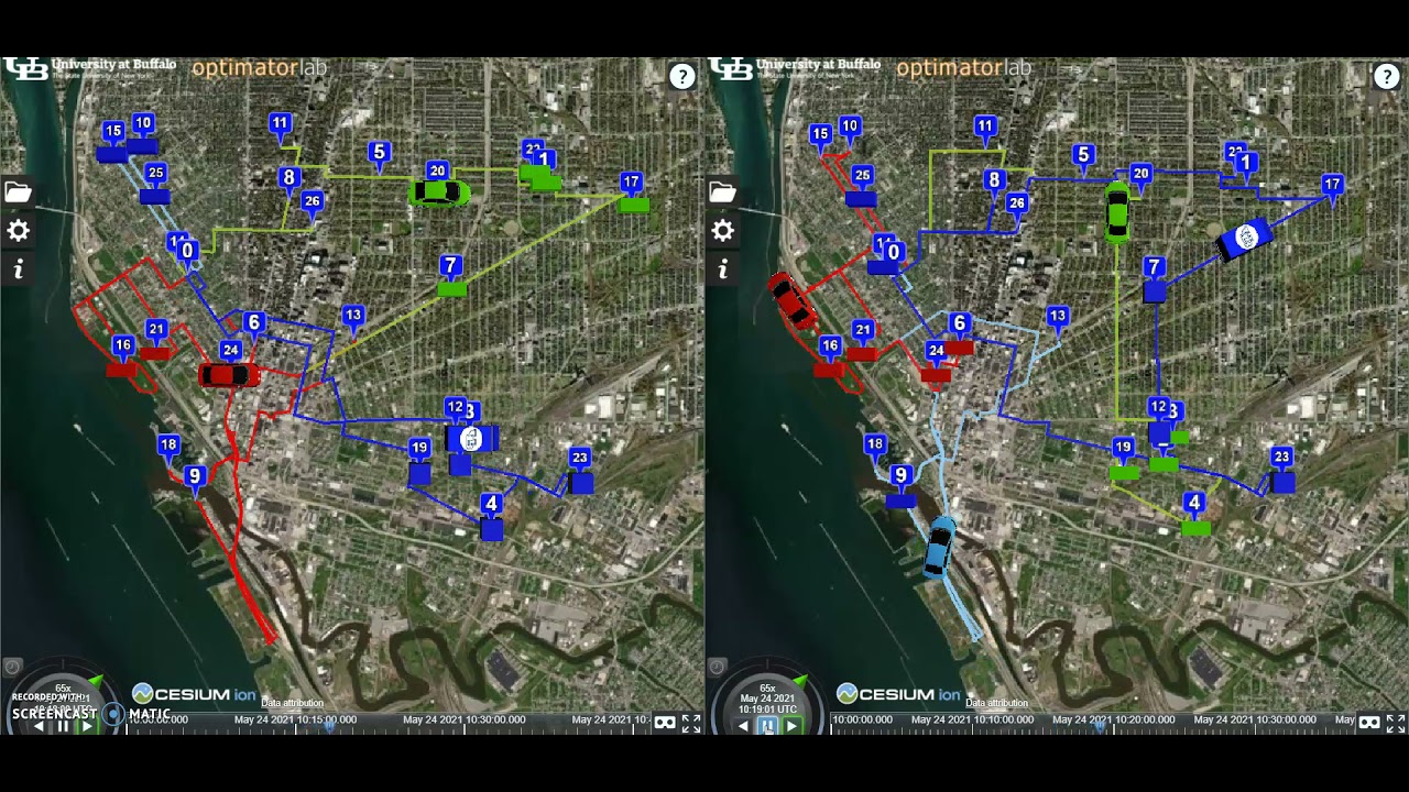 Visualization of a Capacitated Vehicle Routing Problem with Time Window ...