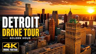 Downtown Detroit | 4K Drone Footage | Golden Hour | Summer 2026