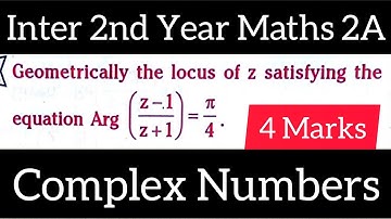 Inter 2nd Year Maths 2A||Complex Numbers@maths naresh eclass
