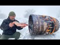 Original Cooking Of A Huge CARP in a BARREL! Life in a far-off Azerbaijani village