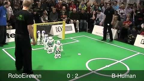 B-Human vs. RoboEireann, RoboCup German Open 2012, SPL Final, 1st Half