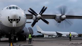 : Antonov AN-22A UR-09307 startup and departure (OST/EBOS) Ostend Airport 16july2020