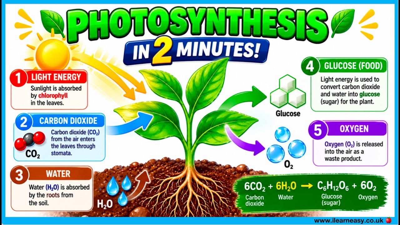 Photosynthesis in 2 MINUTES 🌻 |The only video you need - learn