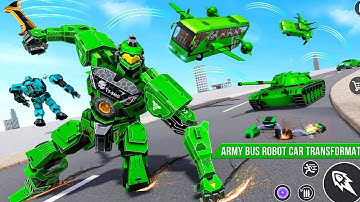 Army Bus Robot Car Game 3d
