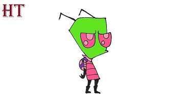 How to Draw Invader Zim easy Step by Step