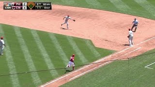 PHI@CIN: Utley fields soft grounder, flips with glove screenshot 4
