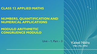 Modulo Arithmetic | Congruence Modulo | Part 3 | Class 12 Applied Maths