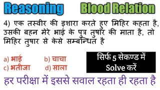 Blood Relation | Reasoning Tricks In Hindi | For- SSC(CHSL, MTS), RLY-(NTPC, GROUP-D), DRDO MTS