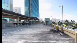 Tour of The Original Ward Centre Parking Garage With 90s Dover Impulse HIGHDraulic Elevators