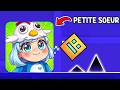 J'ai joué à GEOMETRY DASH avec ma PETITE SOEUR...