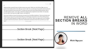 How to remove all section breaks at once in Word