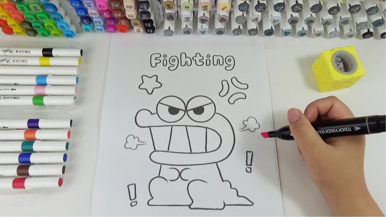 Satisfying Coloring: Angry Crocodile with Alcohol Markers ASMR
