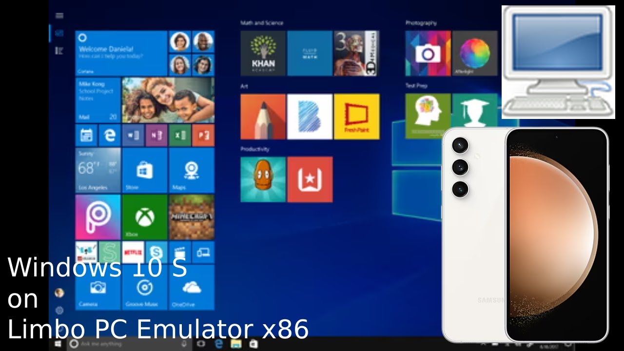 Windows 10 S on Limbo PC Emulator x86