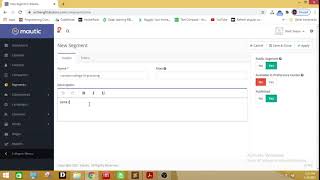 segment creation in  mautic