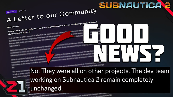 UPDATE From Unknown Worlds! Is This Good News Or......? Subnautica 2