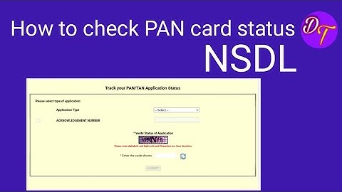 How to check PAN card application status. PAN application track online.