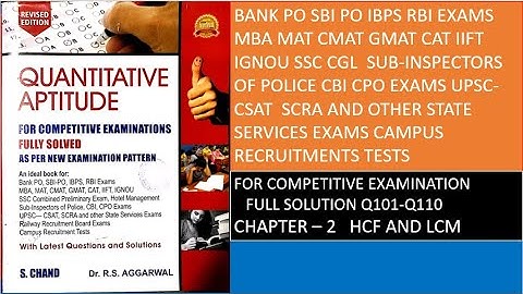 R.S. Aggrawal video solution of hcf & lcm set11