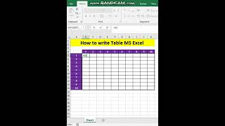 #shorts #excel How to write Table in MS Excel easy way #youtubeshorts   #excel