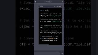 pdf to excel converter python code chatgpt #chatgpt #python #chatgptexamples