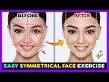 EASY SYMMETRICAL FACE EXERCISE | Fix Asymmetrical Face, Balance &amp; Strength Facial Muscle