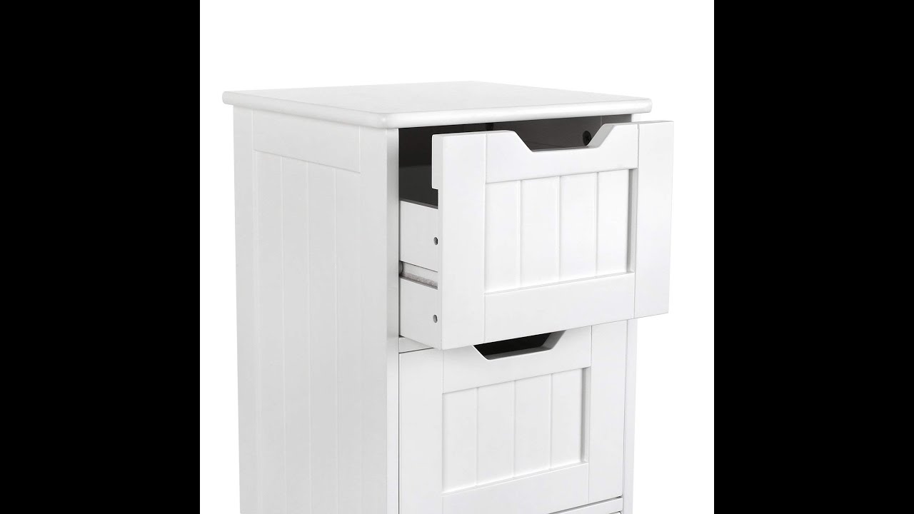 HOMFA Armario de almacenaje Cajoneras de madera de 4 Cajones Cajonera