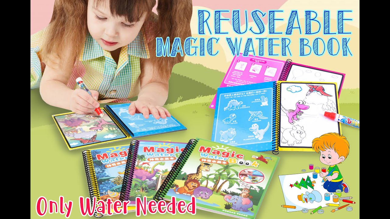 Reusable magic water book with hidden detail...ONLY WATER NEEDED YouTube