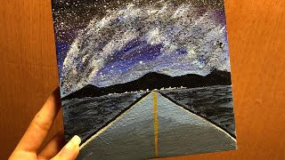 galaxy acrylic painting beginners easy