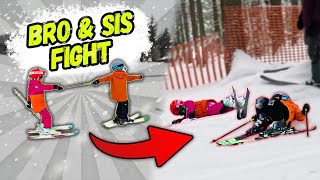 Outdoor Adventure Skiing Family | Brother Sister Rivalry - Siblings Collide