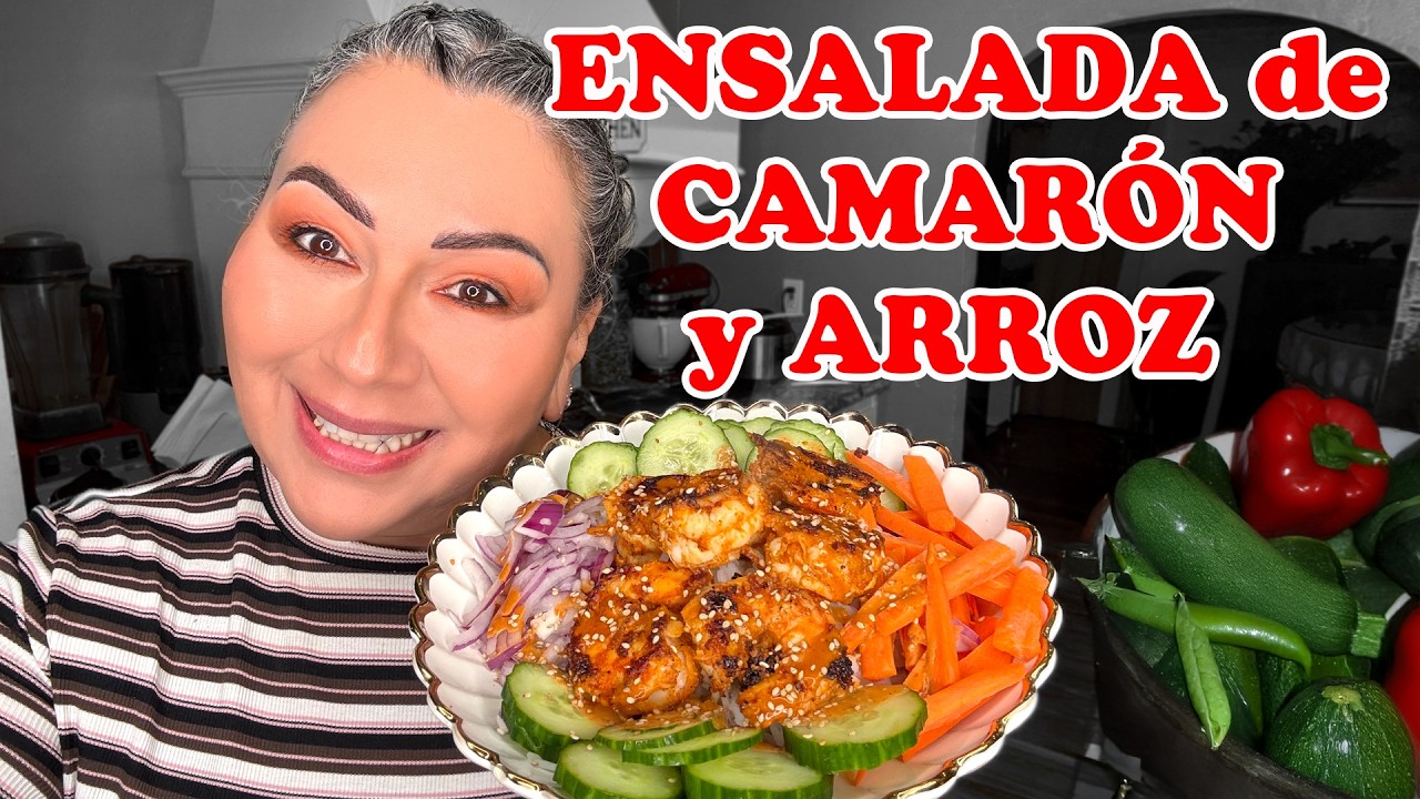 🍤🥗 ENSALADA de CAMARÓN y ARROZ LISTA en MINUTOS | Fresca, Saludable y DELICIOSA ✨